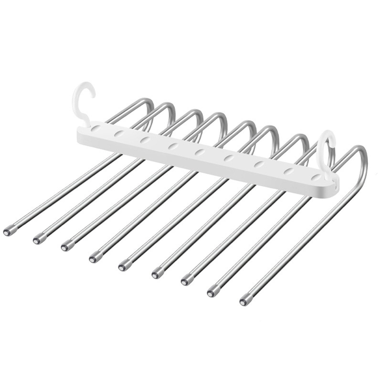 Trousers Hangers Folding Trouser Rack Hanger Household Space Saving(White)