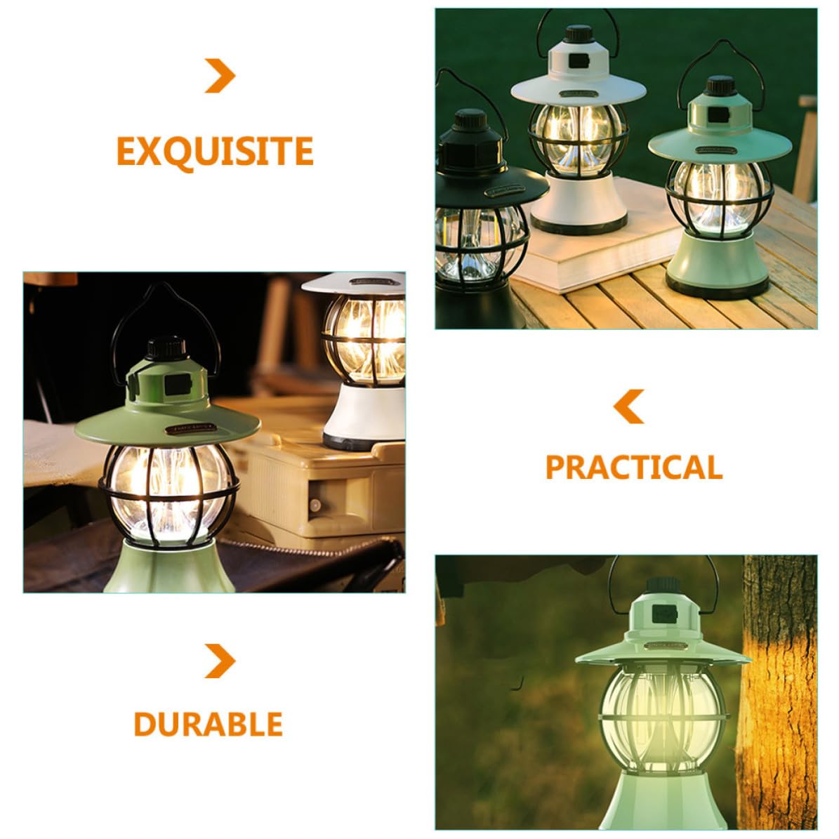 IMIKEYA Lampe de Camping Rétro Rechargeable 3000 Mah en Fer, Portable | Intensité Réglable 20-480 Lm, Batterie 18650 Intégrée, Usage Tente et Bivouac