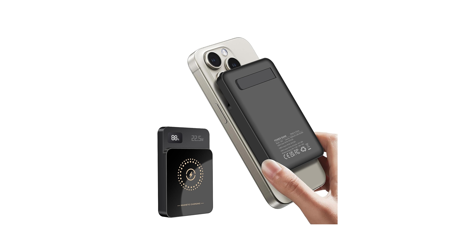 Amazon.com: 22.5W Power Bank, 10000mAh 15W Magnetic Wireless