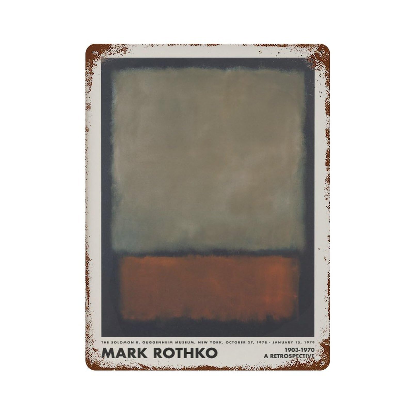 xiaoxiaoshen Mark Rothko Minimalist Painting, Museum Abstract Wall Decor Art Metal Tin Poster Modern Home Decor Art Home Bar Shop Decorations Vintage Sign 40x30cm