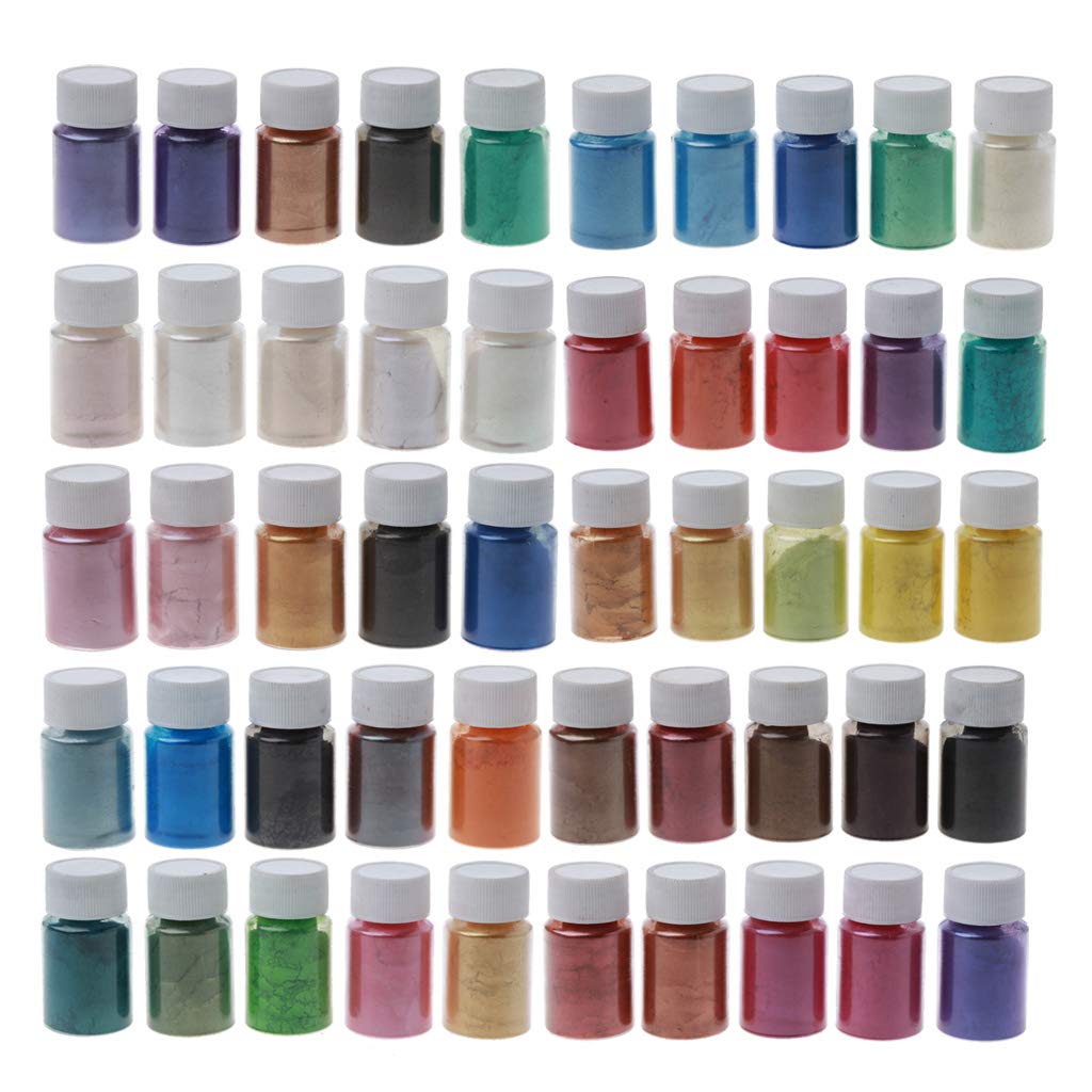 Pigmento de cambio de color en polvo de 50 colores para pintura de resina epoxi, fabricación de jabón, polvo de mica para resina epoxi