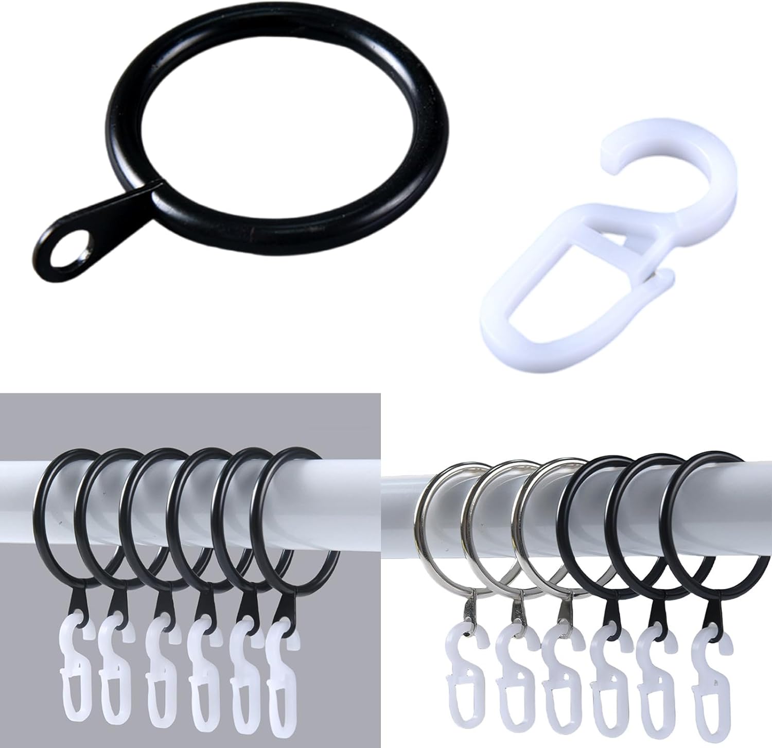 Elegant Curtain Rings 30mm Inner Diameter Eyelets Drapes for Easy Installation on Poles and Rod Hanging Metal Curtain Rings