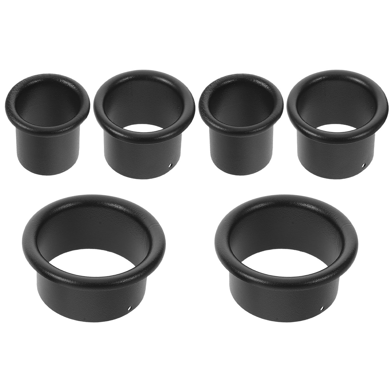 TEHAUX 6 Piezas Soporte para Tubo de Viento Negro Secador para de Pelo de Acero Inoxidable Soporte Estable y Diseño Optimizado para Espacios Pequeños en Baño o Tocador