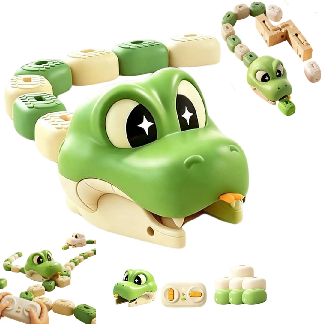 Magnetic Snake Game Toy,Remote Control Eating Snake Toys with Sound,Light
