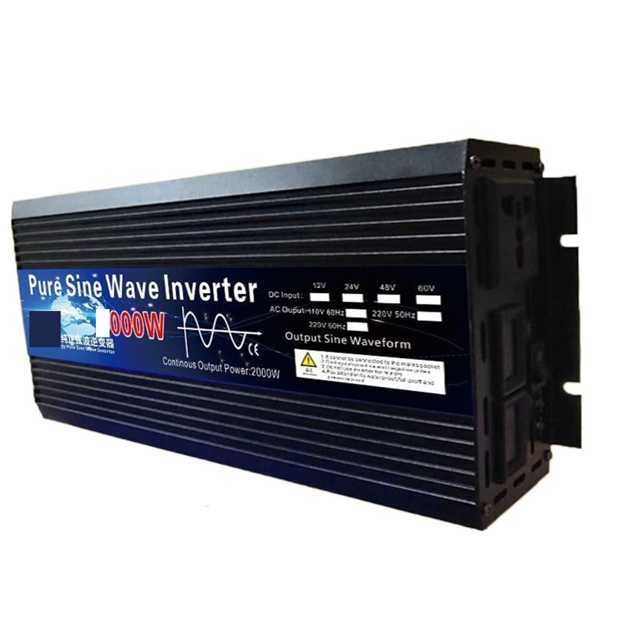 Przetwornica Napięcia, Czysta fala sinusoidalna przetwornica 12V 24V 48V 60V 220 3000w 4000w transformator napięcia słonecznego DC12V do AC konwerter LED(4000w,60V_50HZ_UPGRADE)