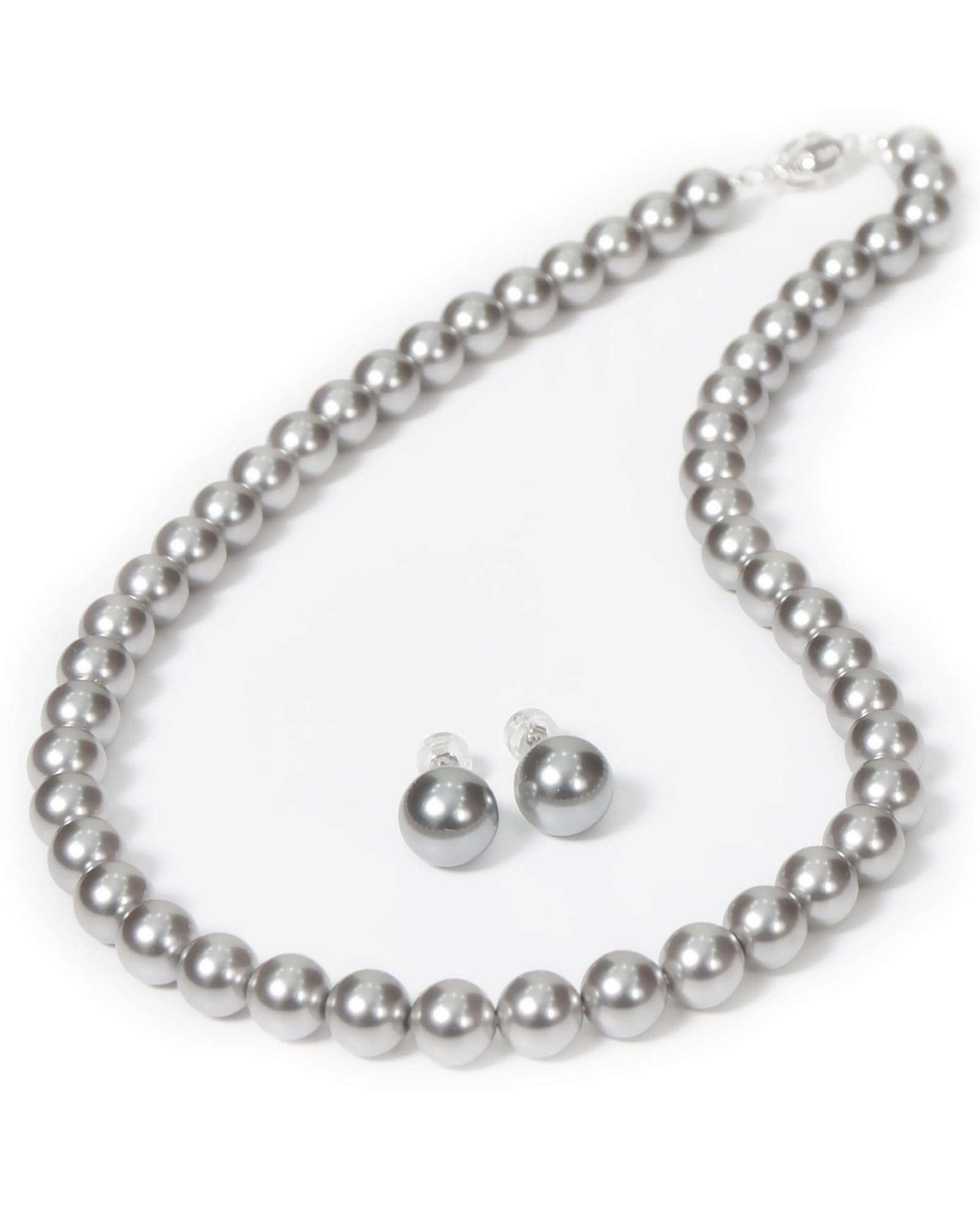 真珠　グレー　パール　ネックレス　silver 冠婚葬祭　8㎜ Perl 真珠 グレー パール ネックレス silver 冠婚葬祭 8㎜ Perl