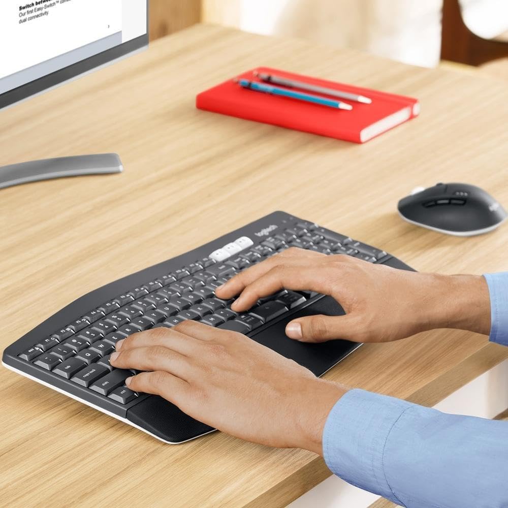 Logitech MK850 Bluetooth QWERTY Anglais américain Noir - Claviers (Standard, Sans fil, Bluetooth, QWERTY, Noir, Souris incluse)
