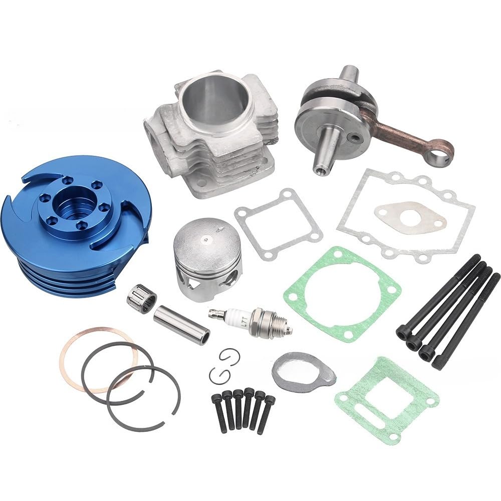 Zestaw big bore do motocykla Zestaw cylindra 49CC pasuje do pojazdu terenowego ATV zmodyfikowana głowica cylindra CNC uszczelka tłoka wału korbowego komplet 44MM