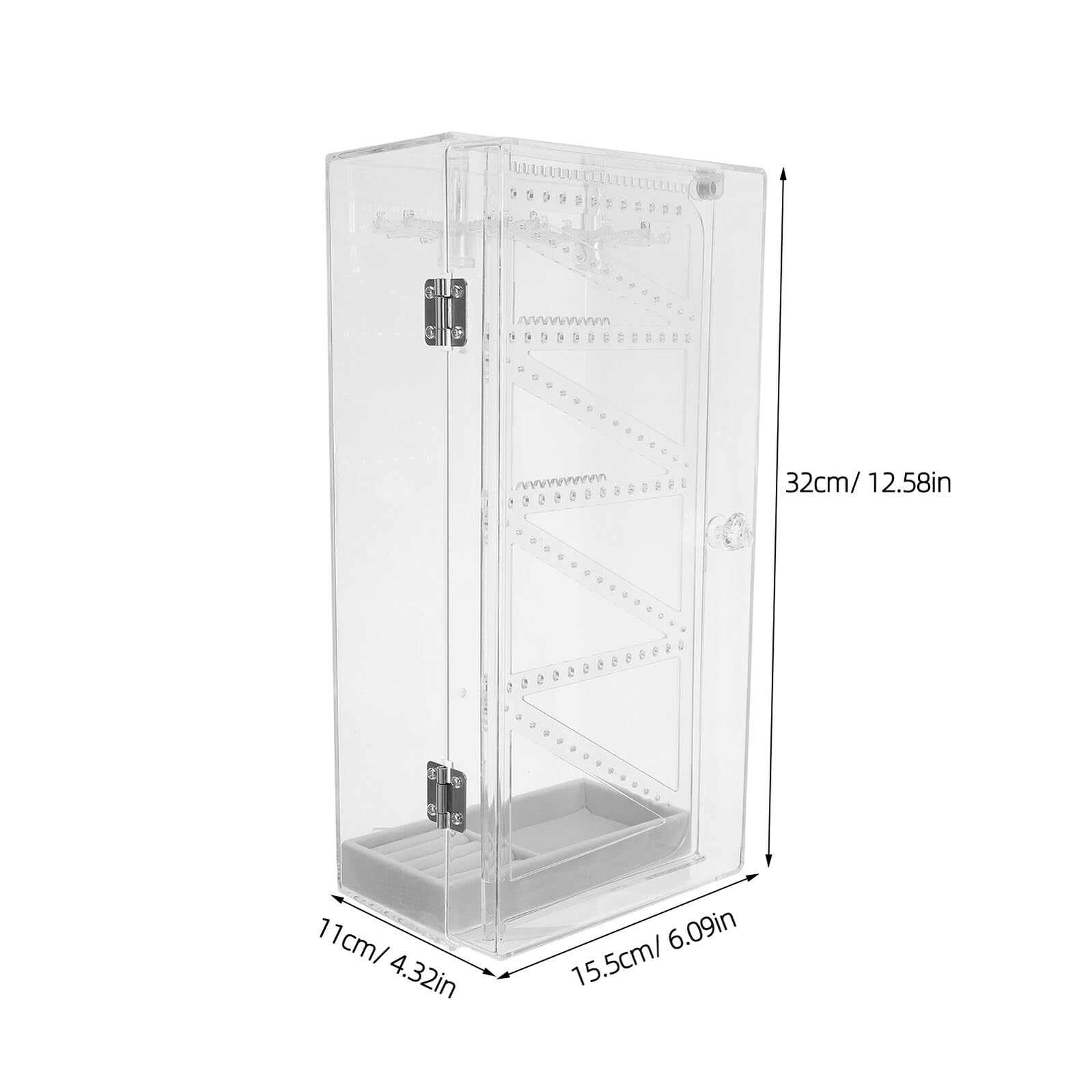 Ipetboom Organizador de Collares Expositor de Collares Largos con Vitrina Giratoria y Soporte Transparente para Joyas, Adecuado para Uso en Mudanzas o Viajes