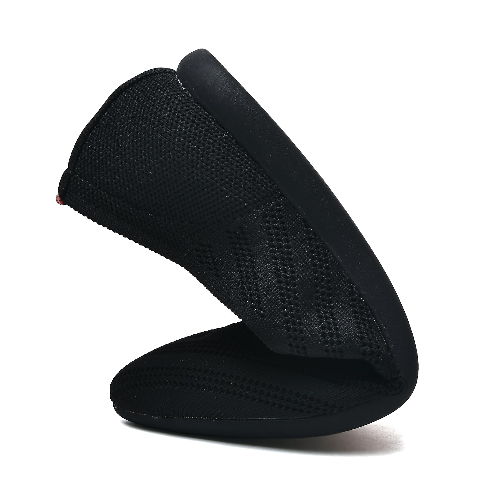 CALEBGAR Ballerinas Damen Bequeme Flache Schuhe, Slip on Strick Ballerina Frauen Spitze Zehenpartie, Super Weiche Flats für Kleider und Freizeit, Komfort Damenschuhe aus Maschenware