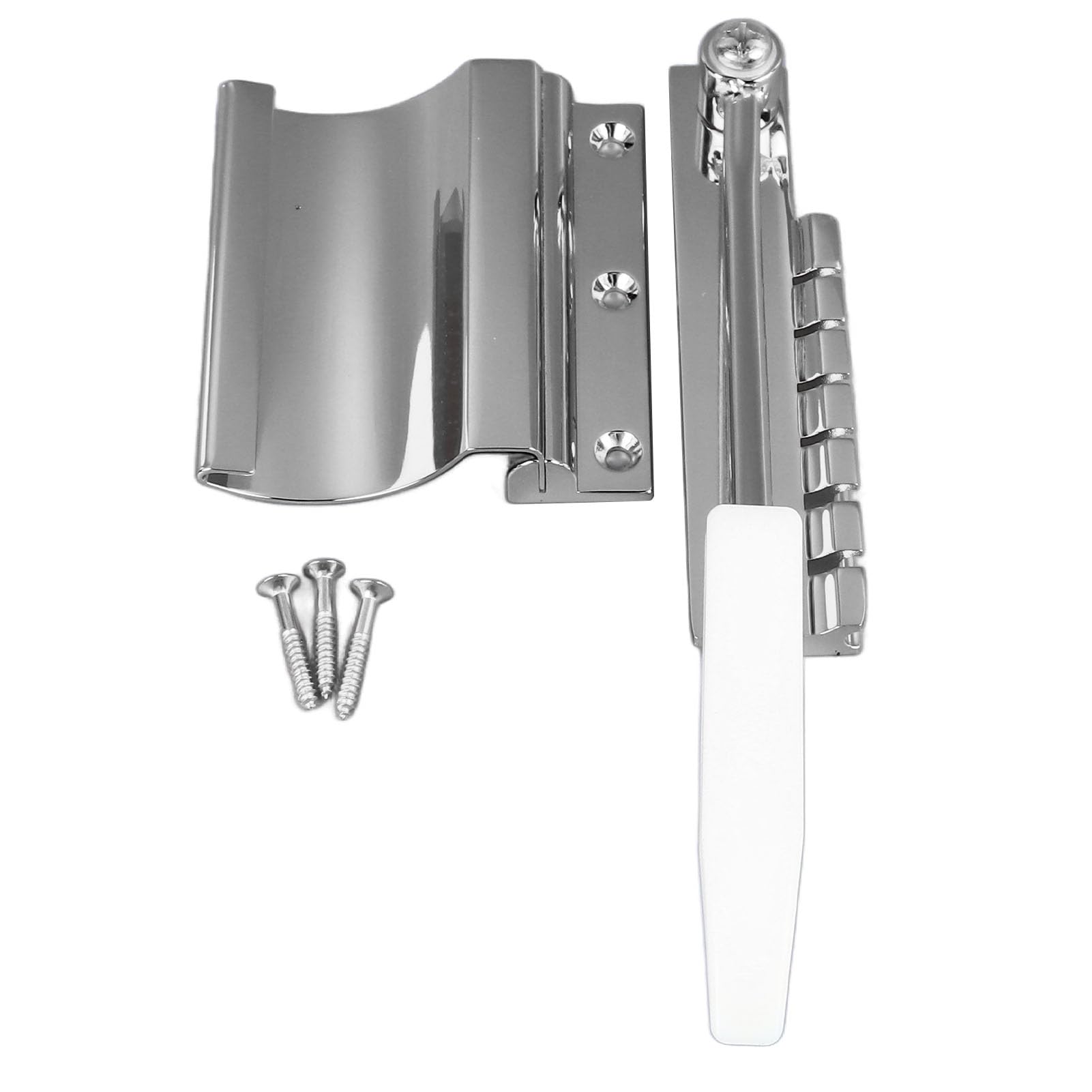 Electric Guitar Treble Bridge with Bar Adjustable Amplitude Guitar String Bridge Set for LP SG Series Silver