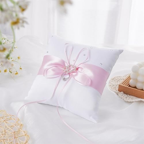 Miniatura 2 de QIRMIZI Almohada de anillo, cojín de anillo de perlas, portador de anillo, soporte de anillo para boda en la playa, ceremonia de boda, propuesta,