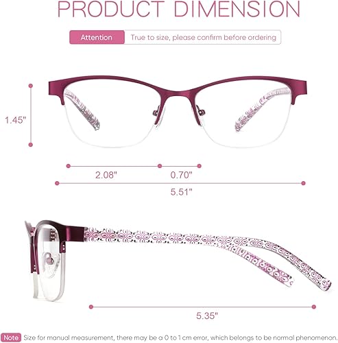 Miniatura 6 de Missfive Paquete de 2 lentes de lectura progresivos multienfoque para mujer, sin línea, bloqueo de luz azul, bisagra de resorte, lentes ligeros