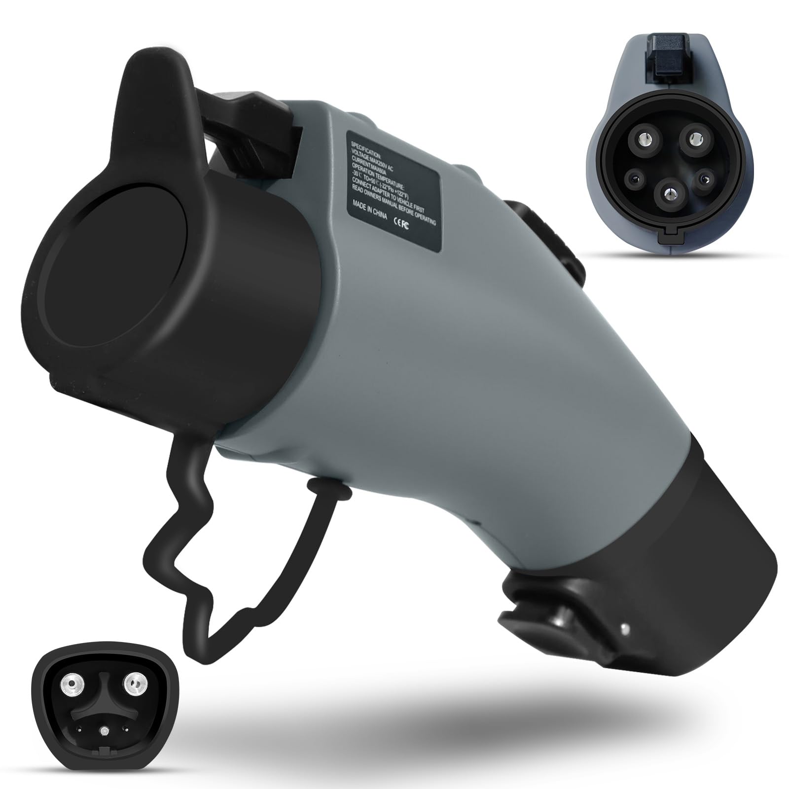 EV Charger Adapter for TSL to J1772, Max 60A 250V, NACS to J1772 Adapter Fit for All J1772 EVs, Adaptive Charging Power - Compatible with TSL Wall Connector/TSL Destination/Mobile Charger(Grey)