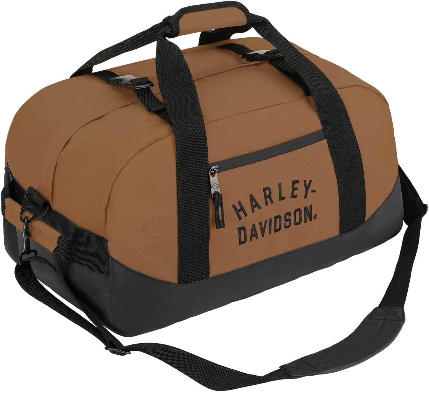 Harley-Davidson Rugged Twill Embroidered Convertible Duffel Bag/Backpack - Brown