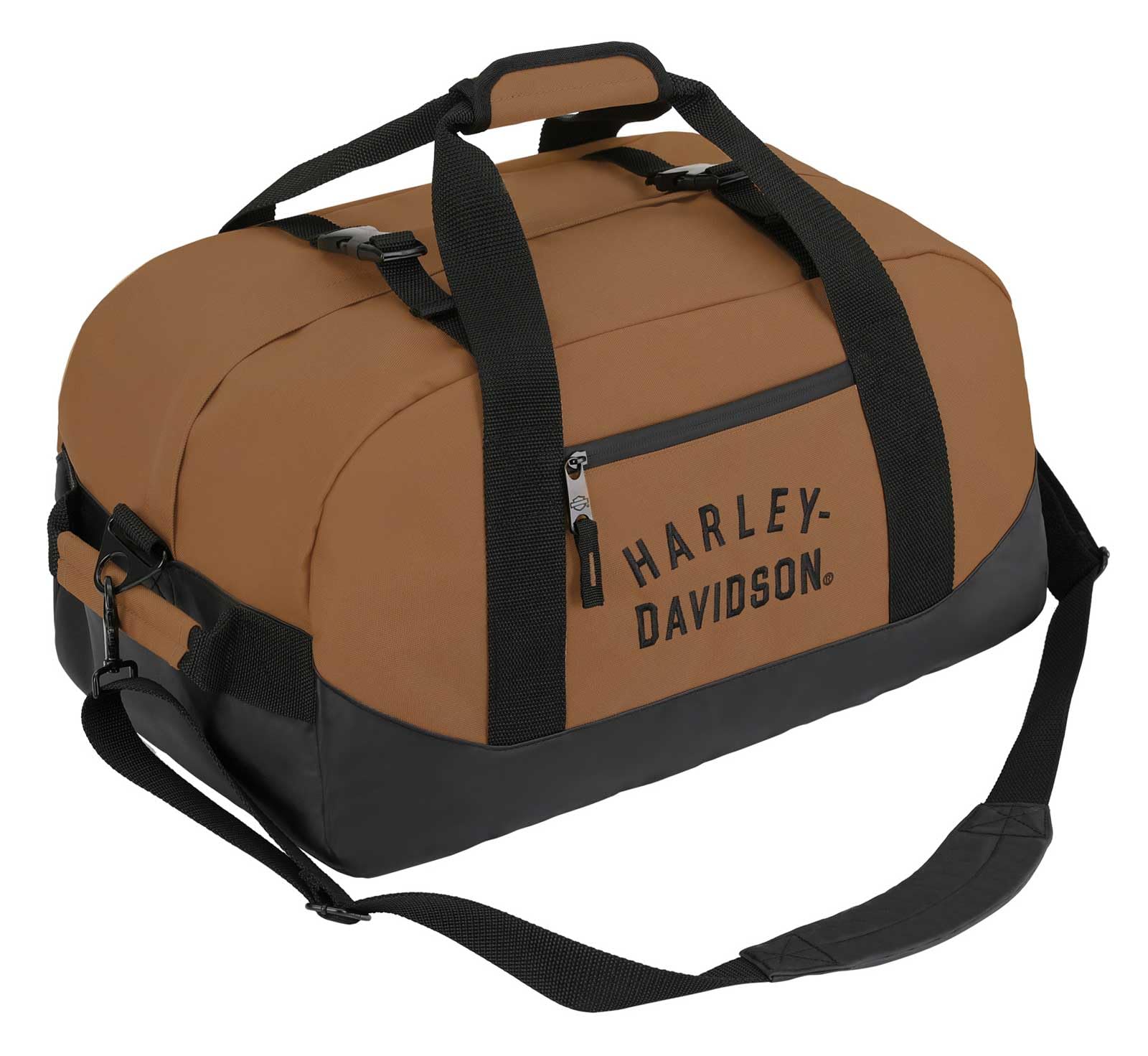 Harley-DavidsonRugged Twill Embroidered Convertible Duffel Bag/Backpack - Brown