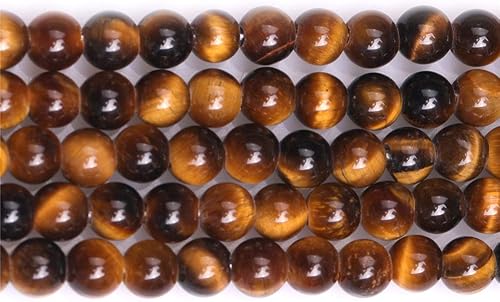 Miniatura 8 de JOE FOREMAN Cuentas espaciadoras redondas de piedra natural de ojo de tigre amarillo esmerilado mate sin pulir de 0.236 in para hacer joyas, hebras