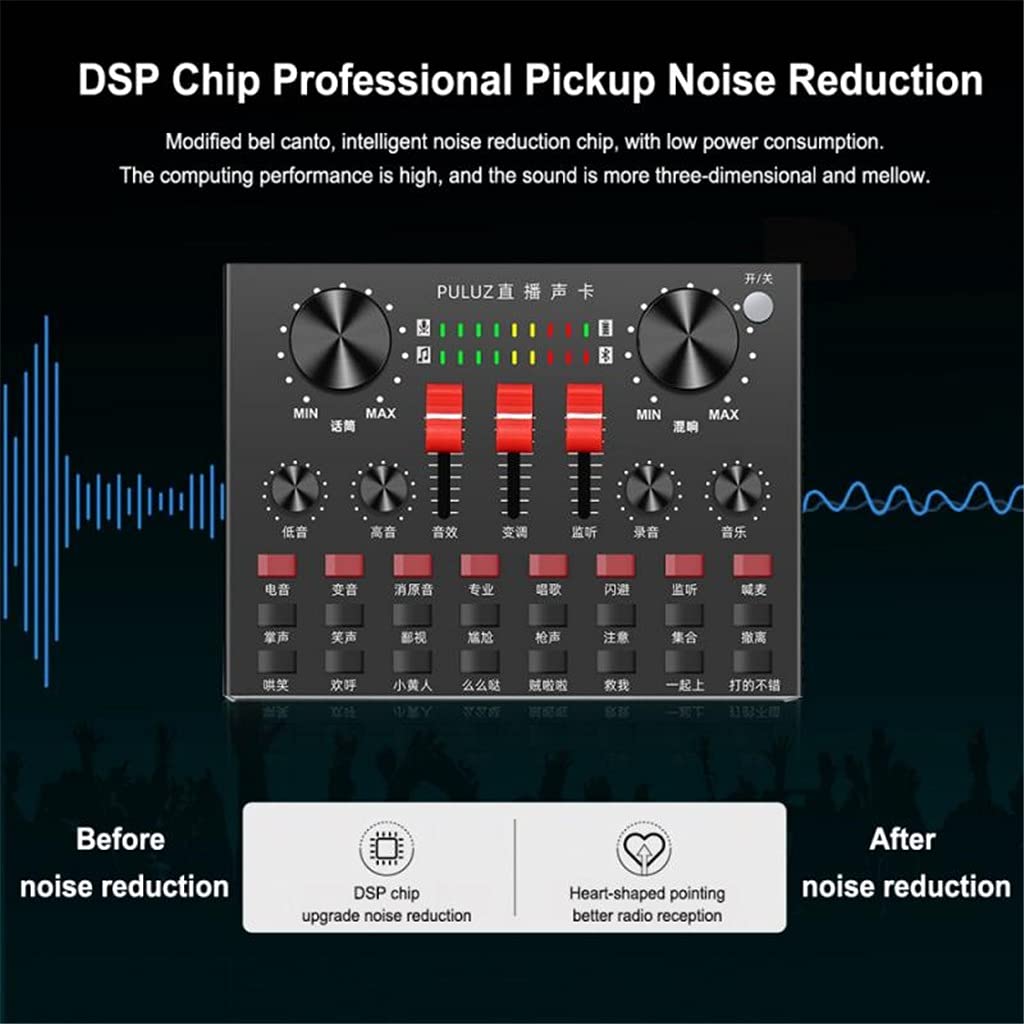 Amplificatore mixer audio professionale per trasmissione dal vivo con scheda audio, USB