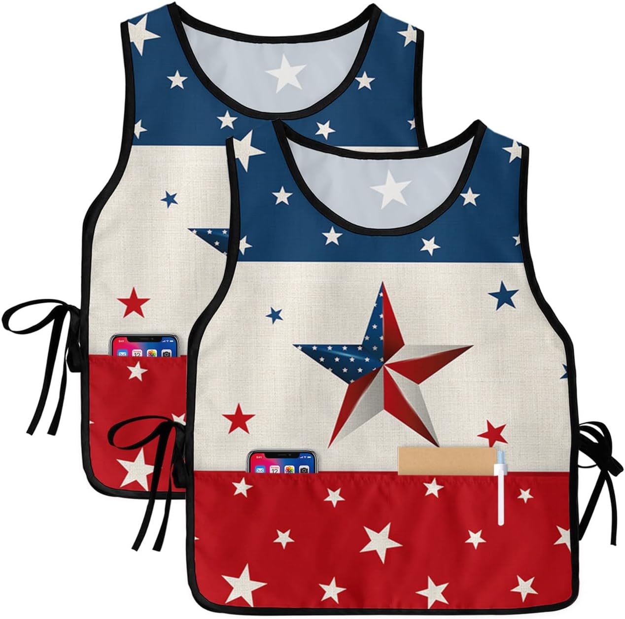 Saint Valentine's Day Cobbler Aprons with 2 Pockets for Women Men, Romantic Love Heart