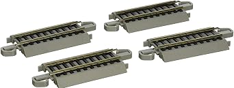 Bachmann Trains - Snap-Fit E-Z TRACK 3 STRAIGHT TRACK 4/card - NICKEL SILVER Rail With Gray Roadbed - HO Scale