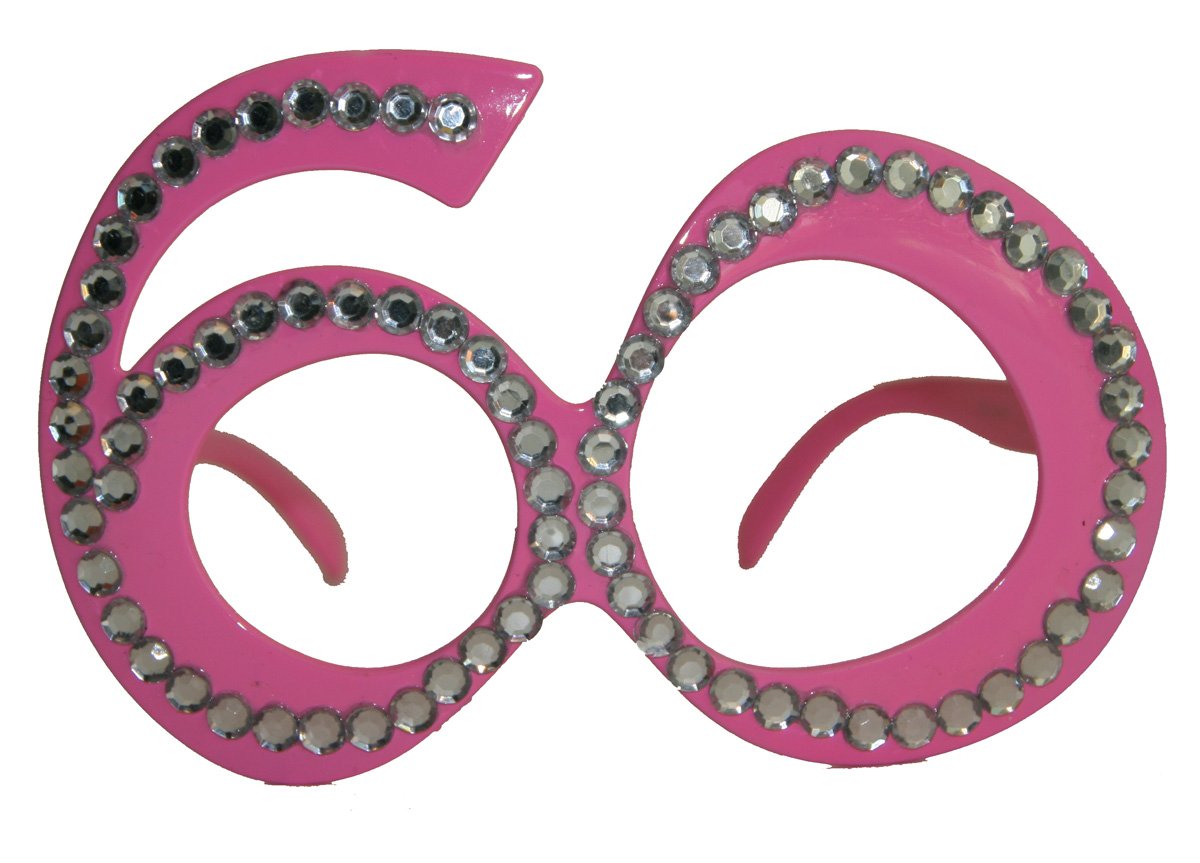 Shaped Number Numeric Party Glasses Birthday 60th 60 Sixty Decoration