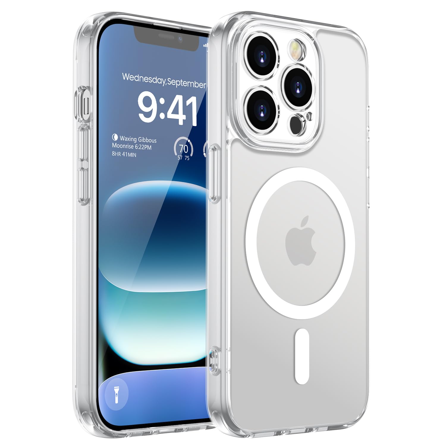 KPPIT Magnetisch für iPhone 12 Pro Hülle Kompatibel für Magsafe,[Militärnorm Schutz Handyhülle] Durchscheinende Matt Kratzfeste Rückseite Schutzhülle Hülle für iPhone 12 Pro Case,Matt Transparent