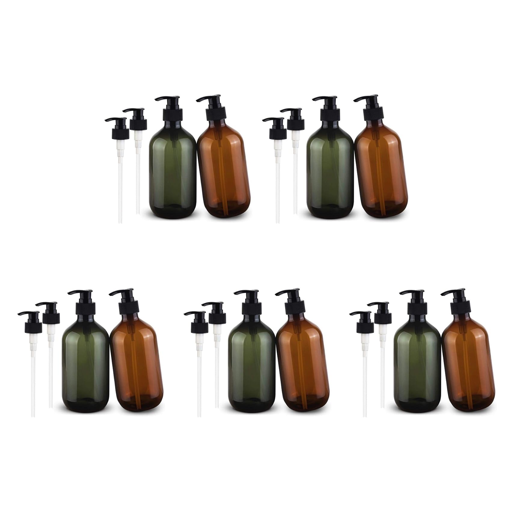 Hndhbfgrt 5set 17Oz Soap Dispenser, Hand Dish Soap Dispenser for Kitchen Countertop,Refillable Lotion Liquid Soap Pump Bottles
