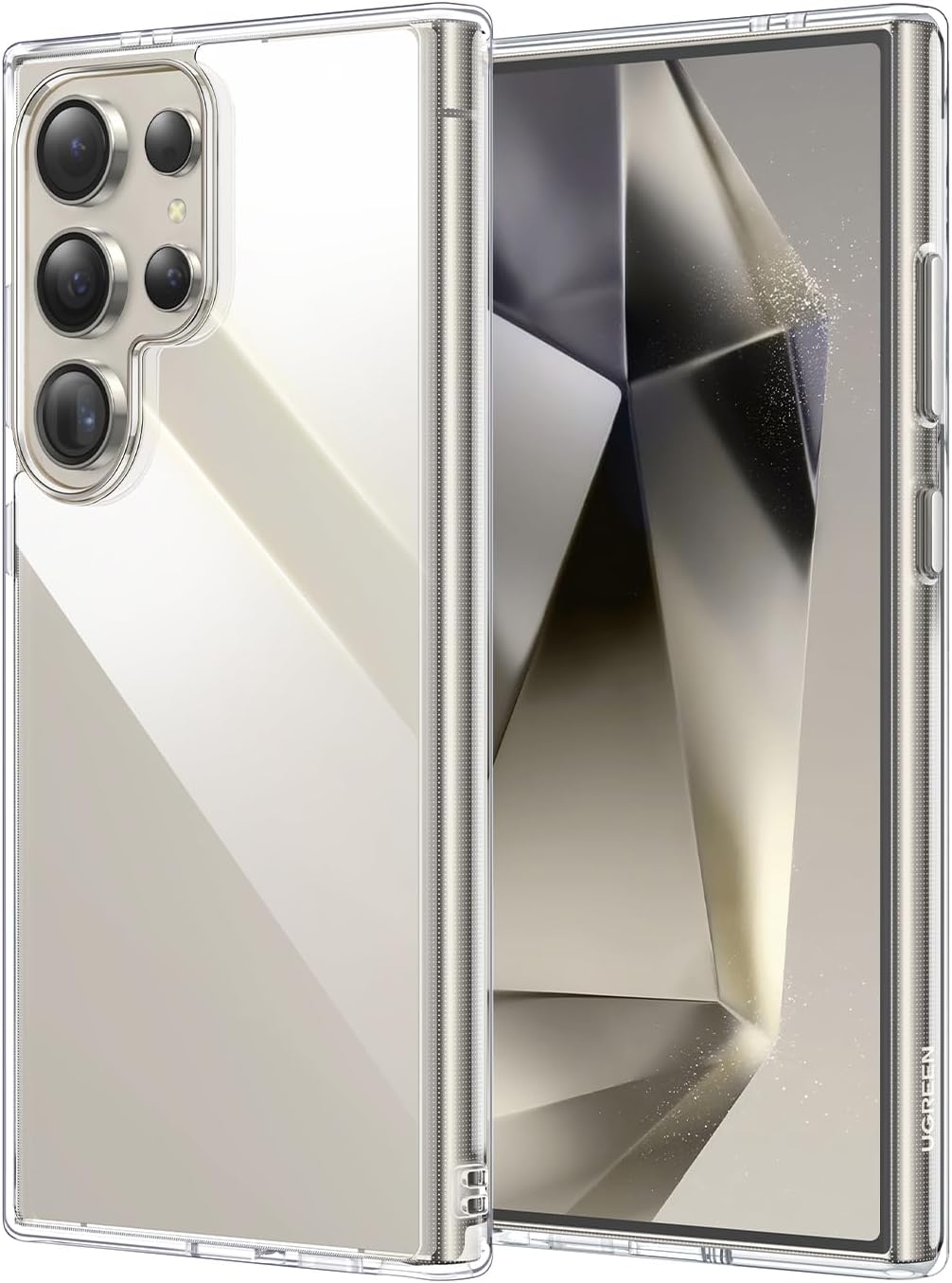 UGREEN for Galaxy S24 Ultra Case 5G Crystal Clear (6.8 inch), Zero-Fingerprints Anti-Scratch Matte Back Cover, Slim and Soft TPU Protector, Full Coverage Drop Proof