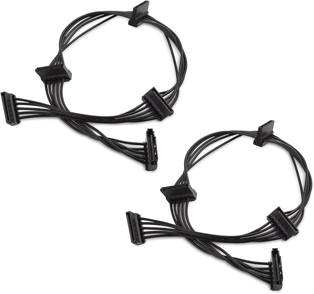 Cable Matters (2 Pack 15 Pin SATA to 4 SATA Power Splitter Cable - 45cm