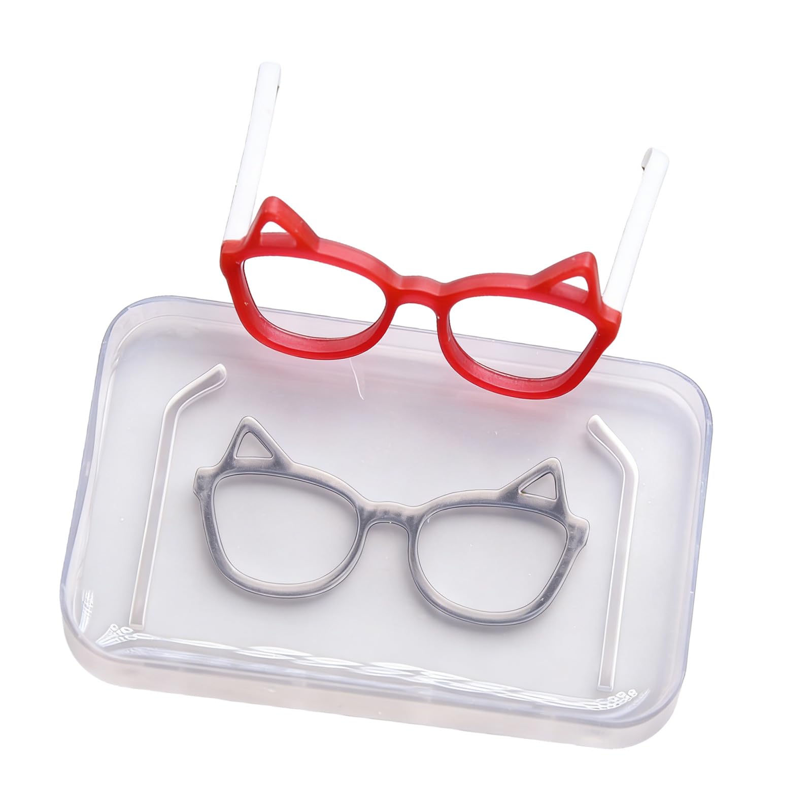 NEWFT Professional 5Cm Doll Face Mold Set With Detachable Glasses Templates For Figurine Accessories