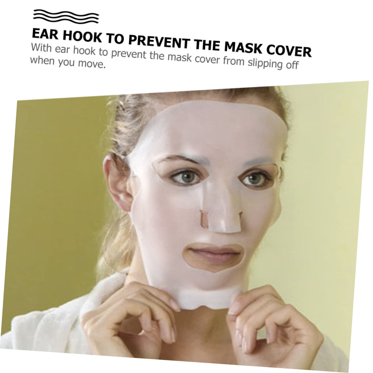 ULTECHNOVO 20pcs Silicone Face Mask Cover for Women Non- Ear Safe Material for Facial Treatments and Beauty Routines White