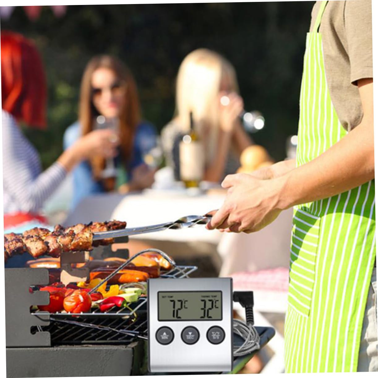 PRETYZOOM 3juegos Digital De Cocina De Inoxidable Para y Horno Lectura Rápida y Precisa Para Medir Temperatura Asados y Cocción Fácil De Usar y Leer