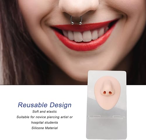 Miniatura 3 de Agatige Modelo de nariz de silicona 3D, modelo de nariz falsa para nariz, parte del cuerpo de silicona suave con soporte acrílico para exhibición de