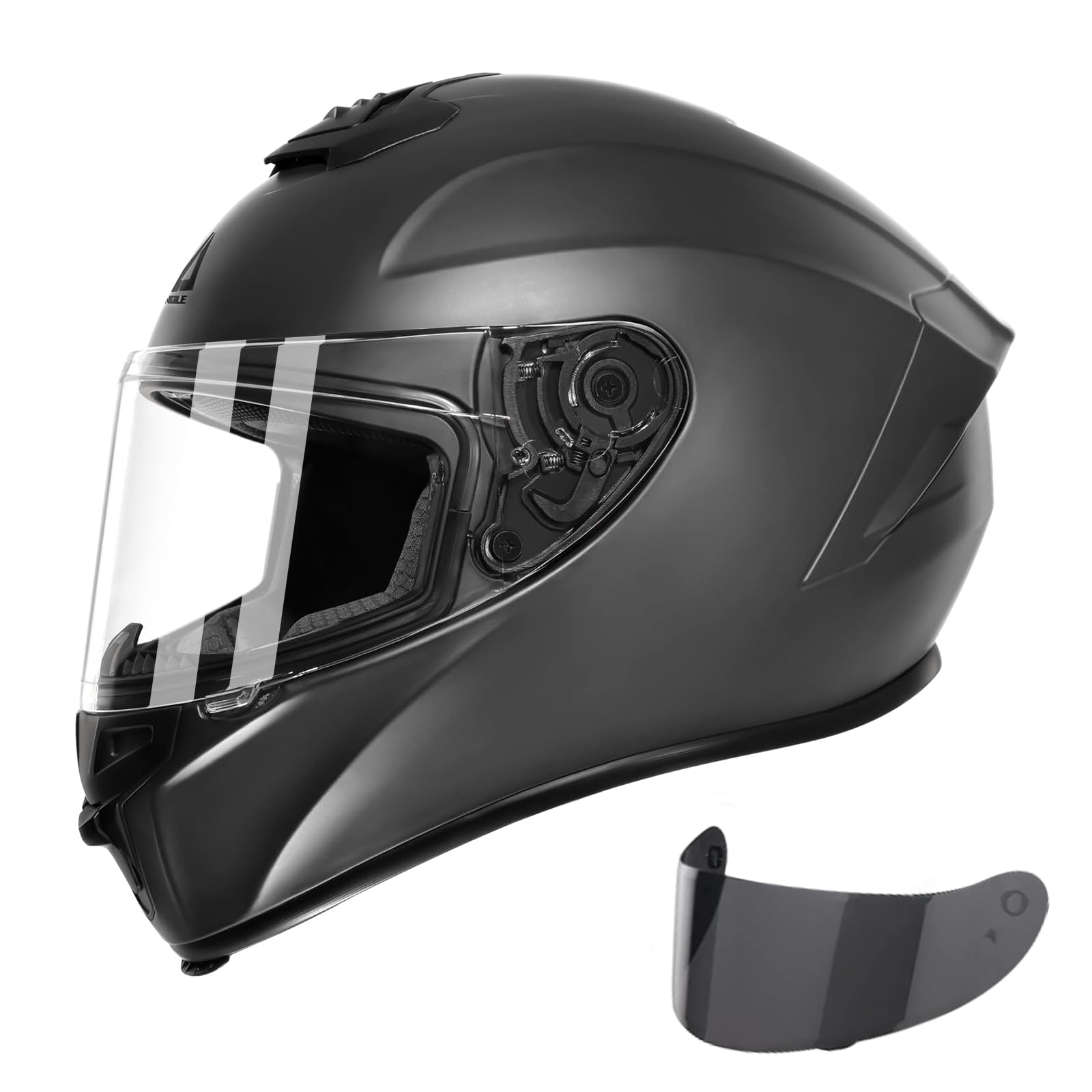 Amazon.com: TRIANGLE Motorcycle Helmet for Adults, Full Face Motorcycle  Helmet with Tinted and Clear Visor Meet Dot Approved : Automotive