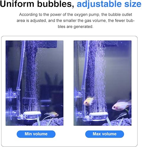 Miniatura 2 de UPETTOOLS Bomba de aire ajustable de volumen de aire extra grande de doble salida + piedra de aire disuelto súper alto