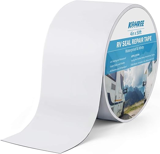 Kohree RV Sealant Tape, 4 Inch x 50 Foot RV White Roof Seal Tape UV