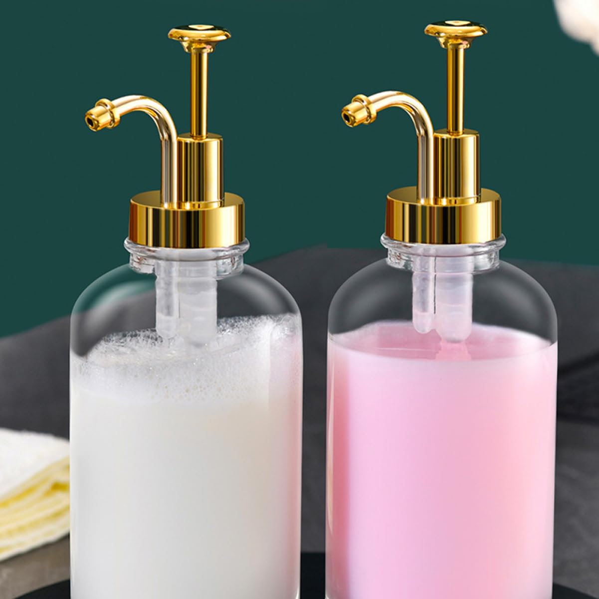 Gatuida 2pezzi Dispenser Sapone Liquido Ricaricabile Flacone Pompa Per Sapone Per Mani Shampoo Per Cucina e Bagno Anti-perdite Resistente e Versatile