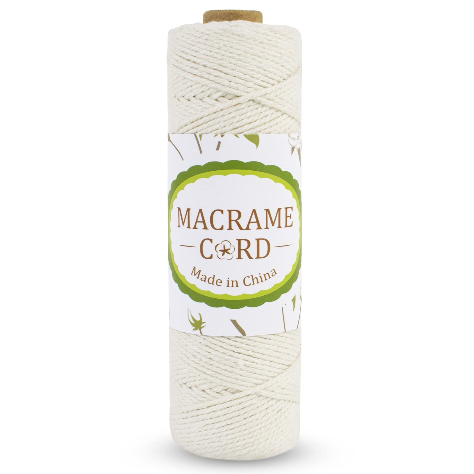 LEREATI Macrame Cord 1.5mm x 100m Natural Cotton Twine String, Macrame Rope Christmas String Craft Rope, Macrame Yarn for Plant Hanger, Wall Hanging, Gift Wrapping, Garden Decoration (Natural)