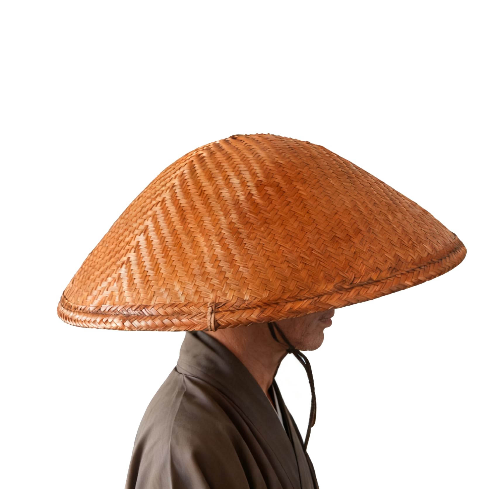 Handmade Bamboo Hat, Samurai Cosplay Hat (19.7" x 7")