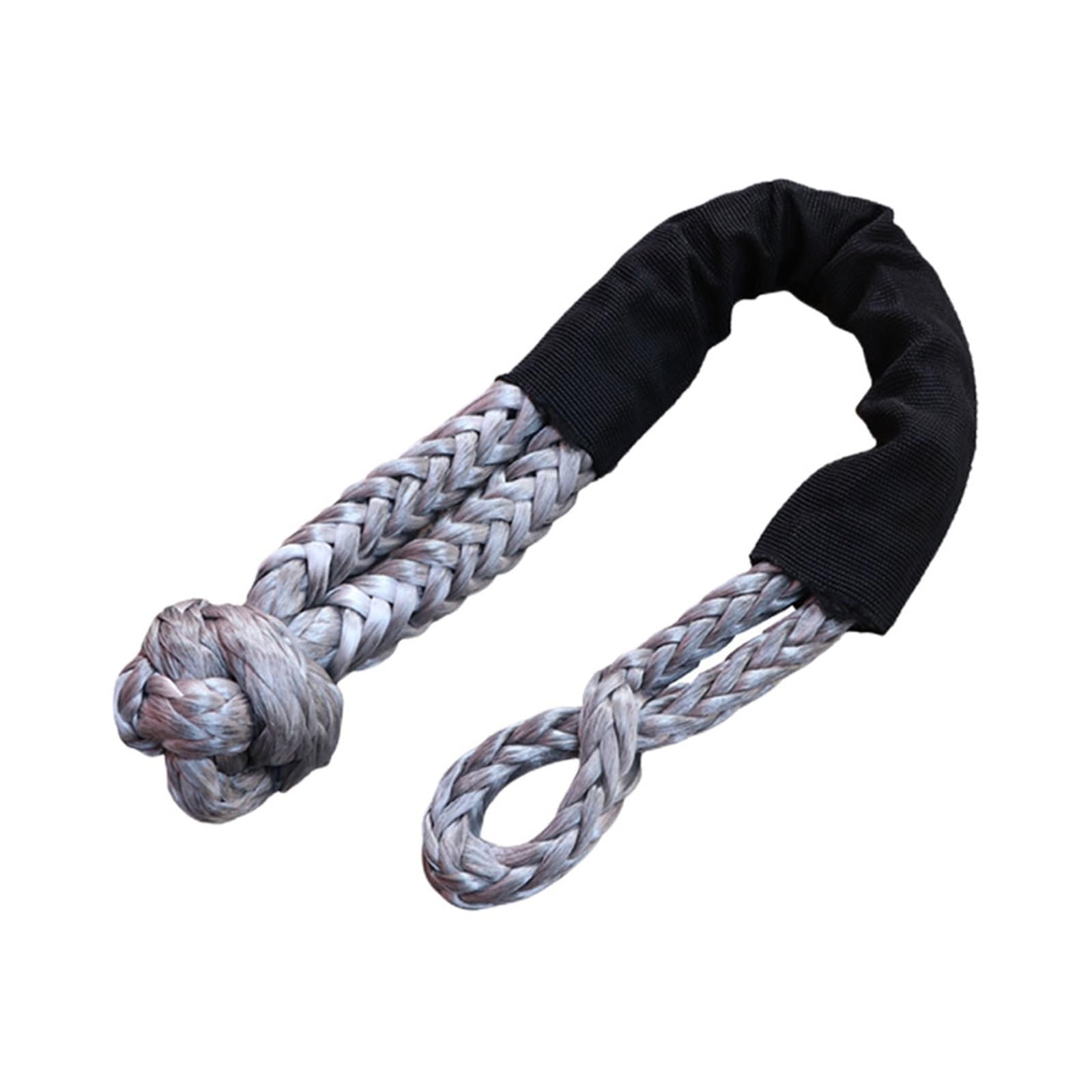 Edede Gris Winch Rope, Car Trailer Tape Rope 38000 Pound Soft Shackle Synthetic U-Shaped Hook Wear-Resistant Off Road Hook Winch Rope For Atv Utv Suv(Gris)