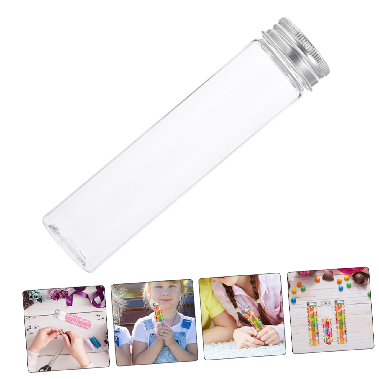 CIYODO 20pcs Plastic Test Tube Test Tube Plastic Storage Tubes Plastic Test Vials Clear Plastic Tube Plastic Tubes Clear Test Vials Test Tubes Plastic Scientific Experiments Test Tubes