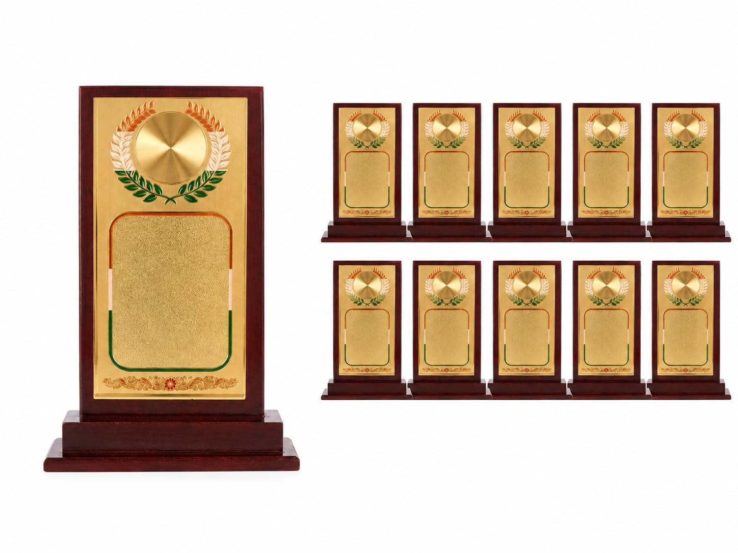 Wooden sheilds Momento Bali Tiranga foil Pack of 10 (8 INCH) Trophies | Awards, Recognition-picture-14
