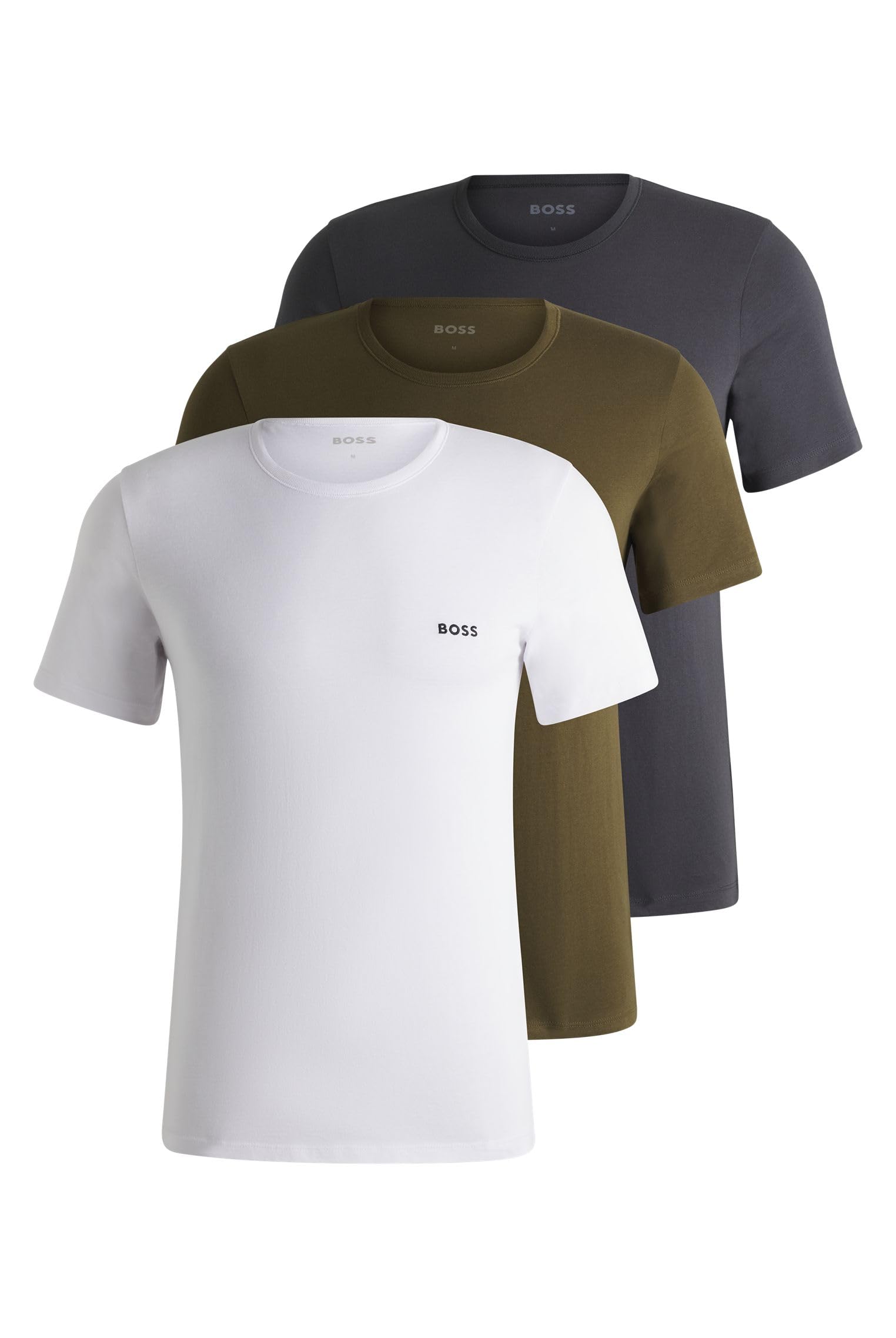 BOSS Mens TShirtRN 3P Classic Three-Pack of Underwear T-Shirts in Cotton