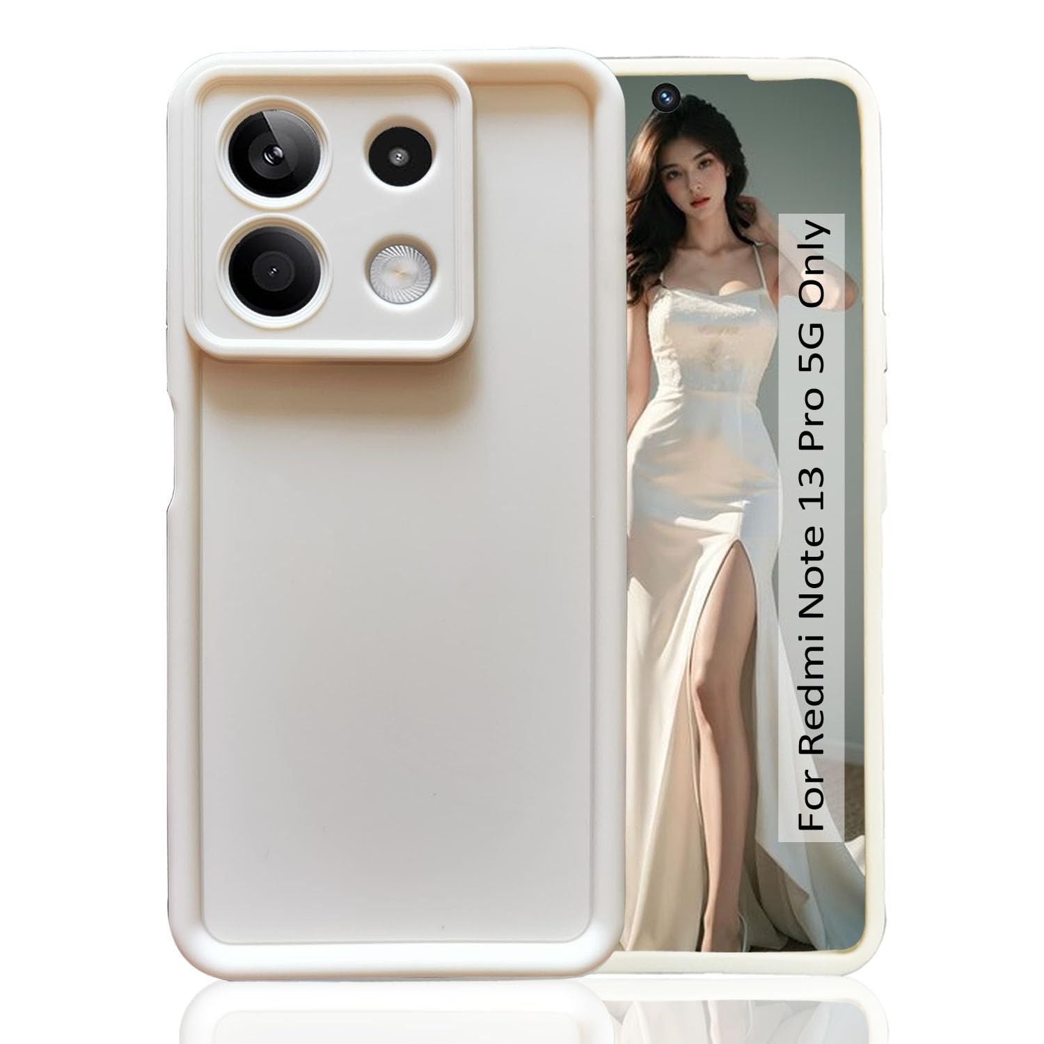 KC Back Cover for Mi Redmi Note 13 Pro 5G - Shockproof Soft Bumper Silicone Case with Camera Protection (Off White) (B0D1MH6K46) Amazon Price History, Amazon Price Tracker