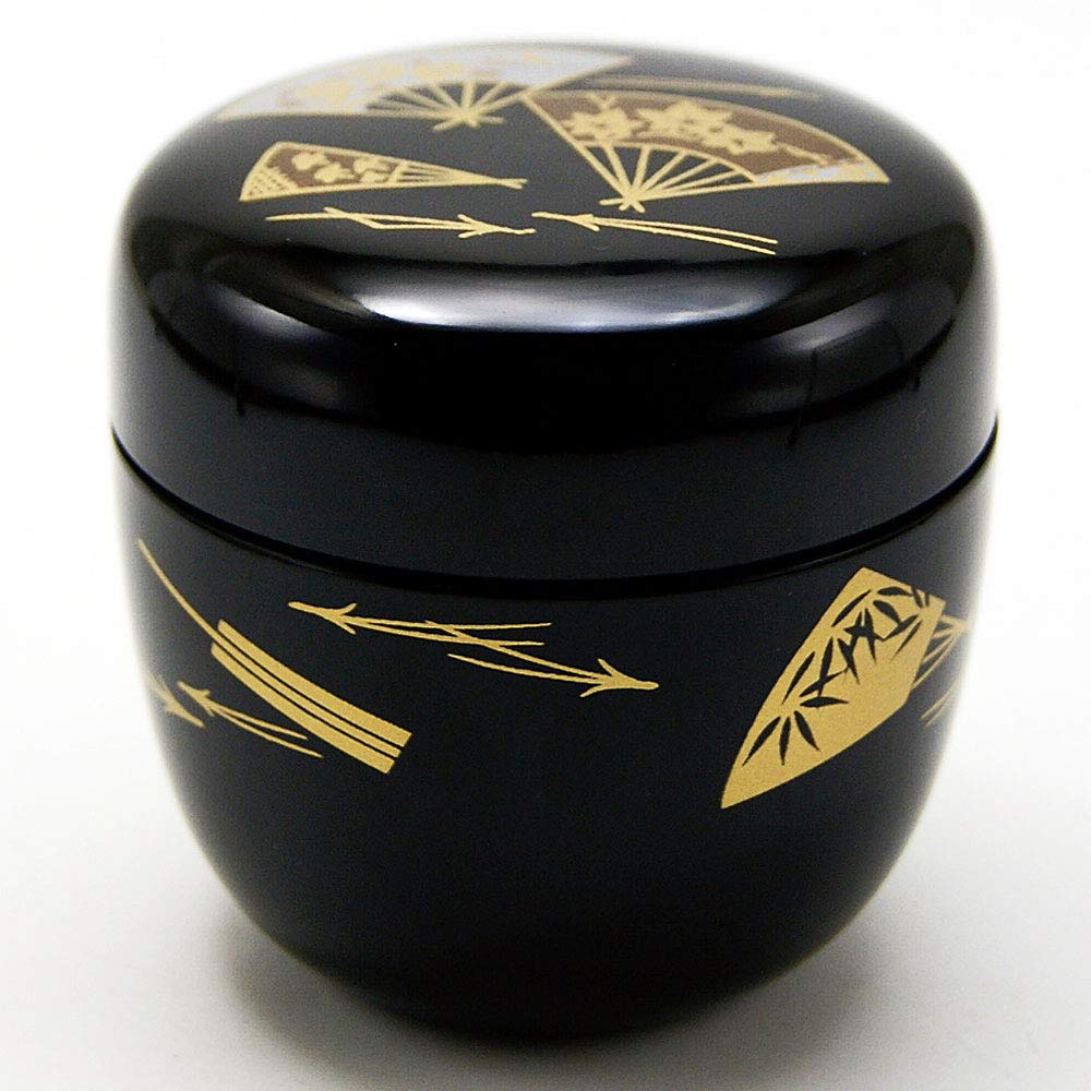 黒　中棗　茶道具　裏千家 Amazon｜中棗 薄茶器 扇子 黒色 樹脂製 茶道具 | 茶入,日本製,茶器