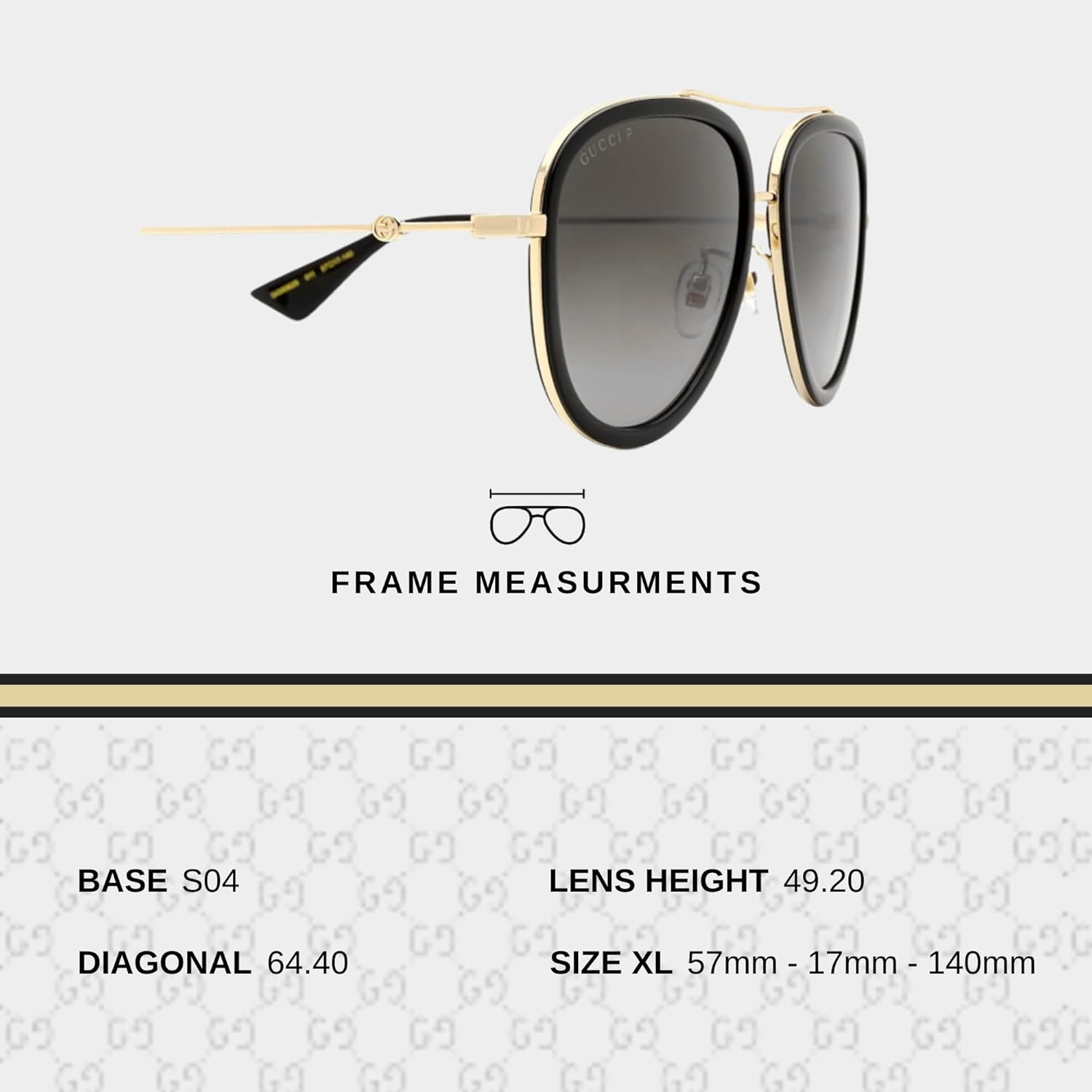 Gucci GG0062S Aviator Shape Sunglasses wit Luxury Eyewear Kit - Image 5