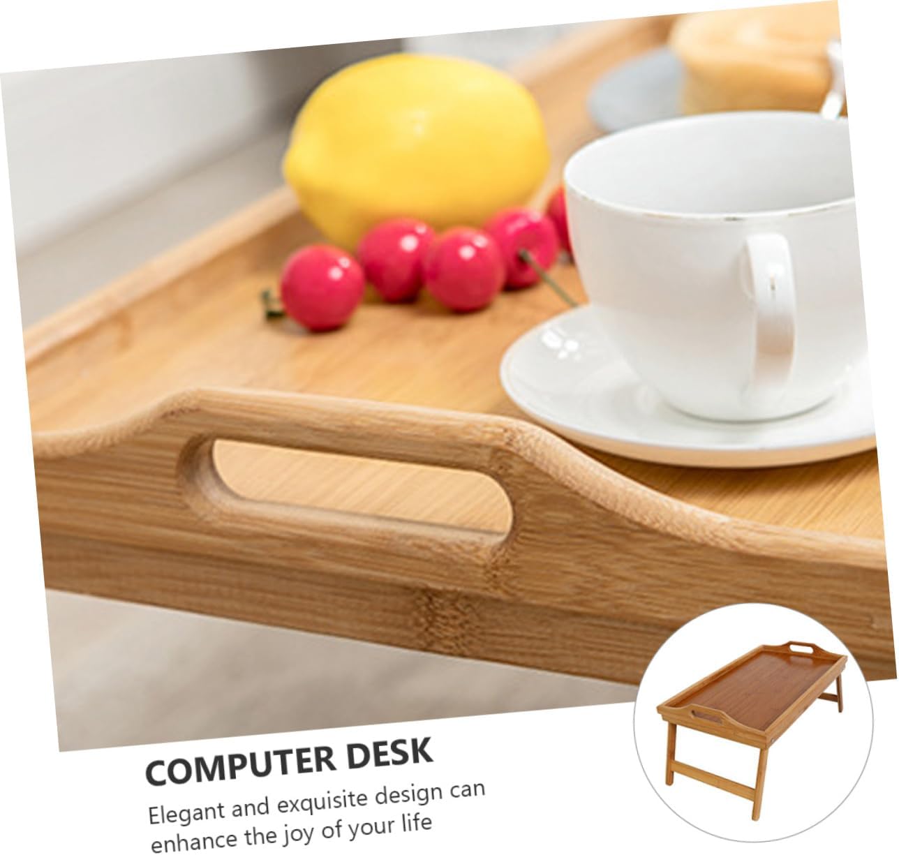 Ciieeo Laptop Bed Tray Table Space-saving Folding Desk Ideal for Home Office Easy to Use and Store