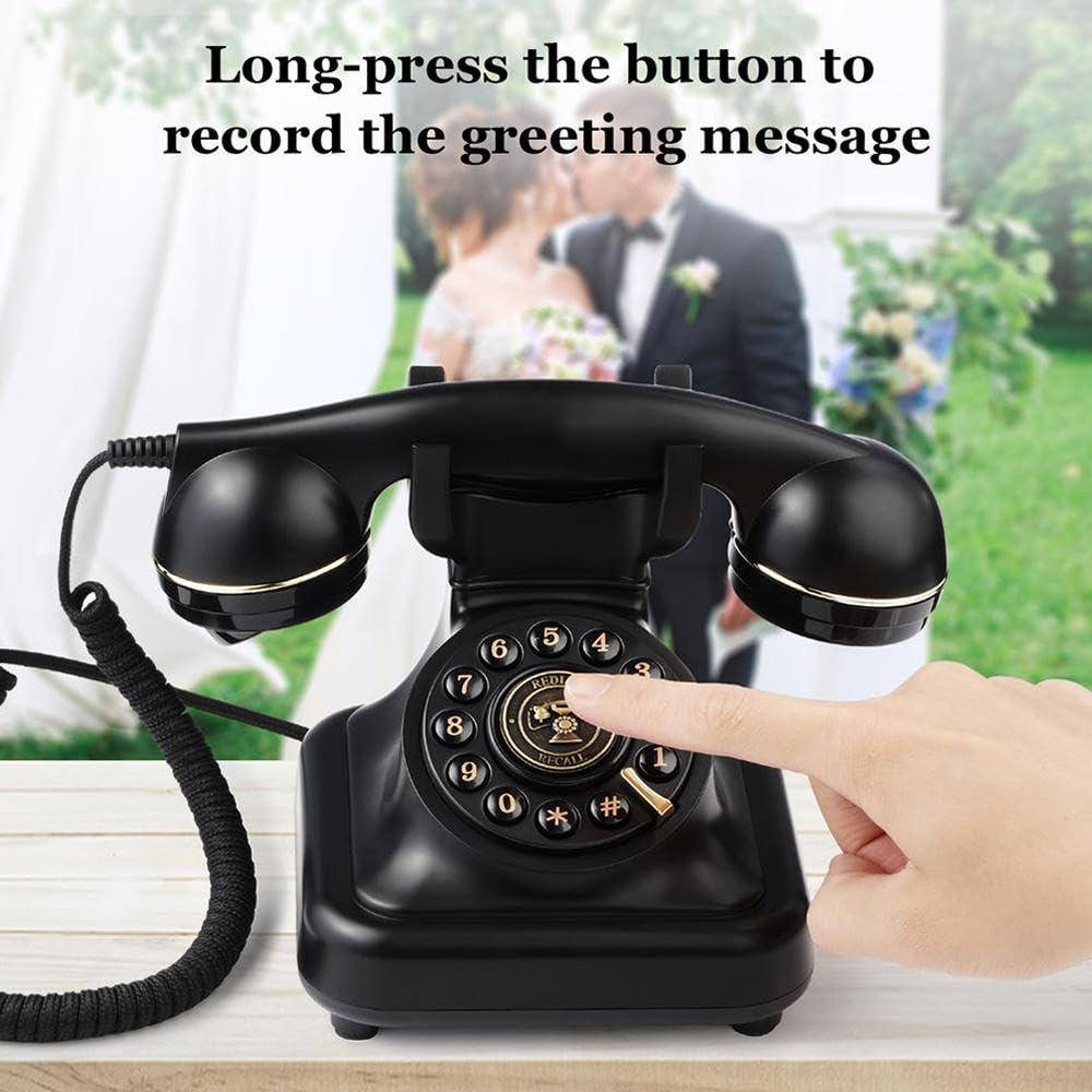 ECGOIOE Libro Degli Ospiti Audio A Forma Di Telefono Retrò | 32 GB Di Memoria Per Messaggi Vocali | Microfono E Altoparlante Hi-fi | Per Matrimoni, Feste, Eventi Speciali | Garanzia 24 Mesi