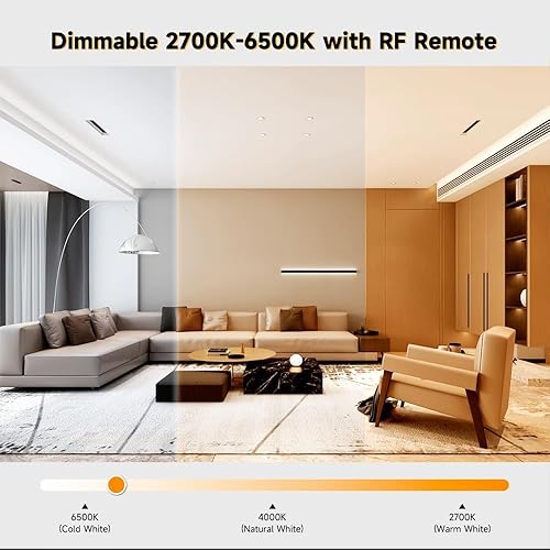 Miniatura 5 de IHSENO Versátil tira de luz LED COB blanca sintonizable CCT, 16.4 pies, regulable 2700K-6500K 24V, cinta de luces LED CRI 90+, control remoto, ideal