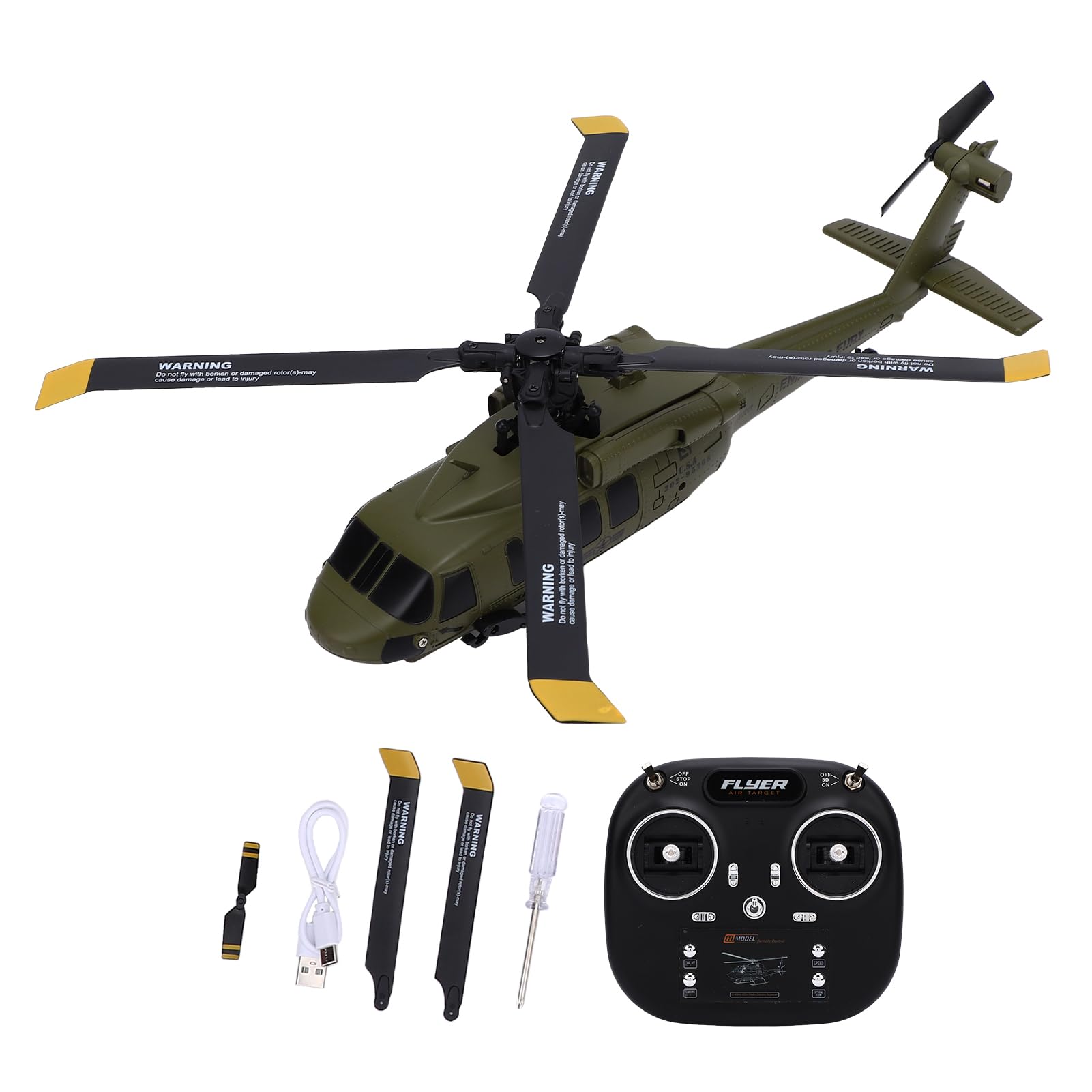 Dodoore Elicottero, RC Elicottero 6 canali con postura, motore brushless, elicottero di volo più lungo (verde)